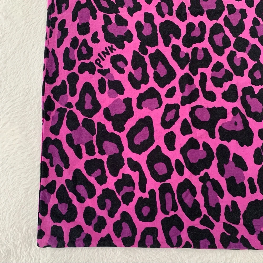 Vintage 2011 Y2K Victoria’s Secret PINK Purple Black Leopard Single Pillowcase